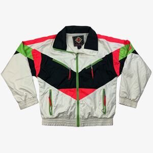 Vintage JD Sun Valley Jacket Mens S Small Neon Colorblock Lightweight Winter Ski